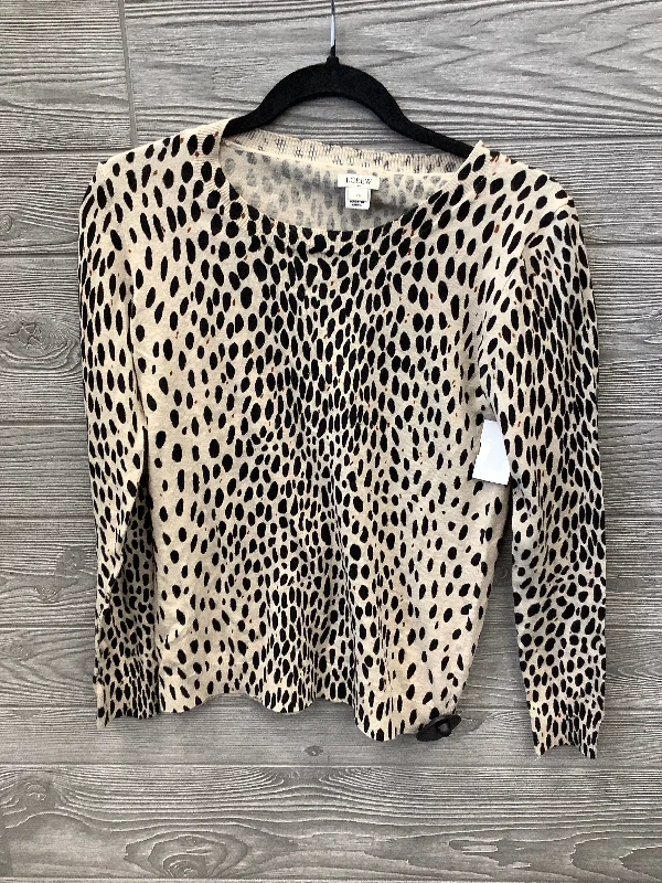 women's long sleeve tops with quilted designsTop Long Sleeve By J. Crew In Animal Print, Size: Xs