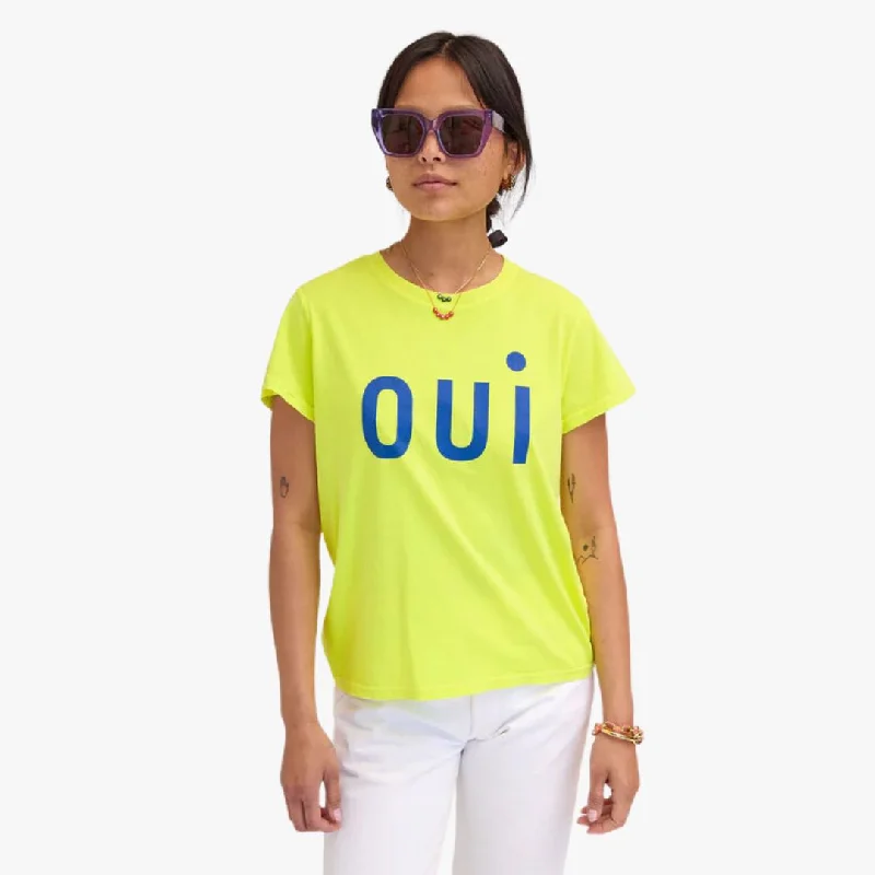 women's tops for those who seek both style and comfort"Oui" Classic Tee (Neon Yellow)