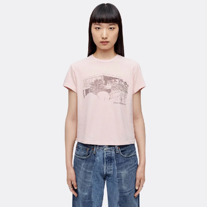 women's tops for cozy nights in50s Boxy "Kaufmann House" Tee (Peony)