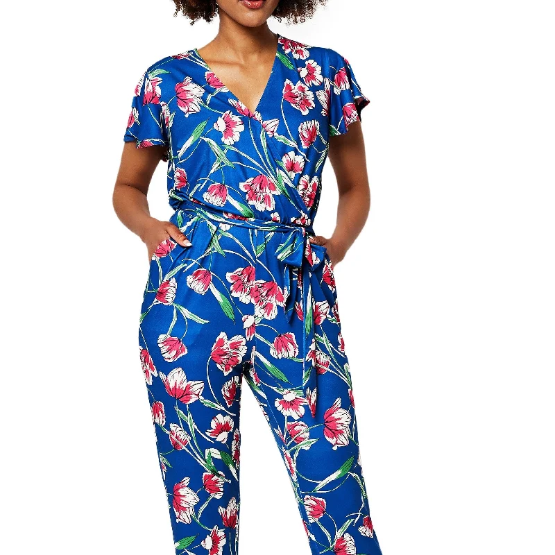 women's jumpsuits with high necksLeota Women's Gabriella Tie Waist Jumpsuit Blue Size Small