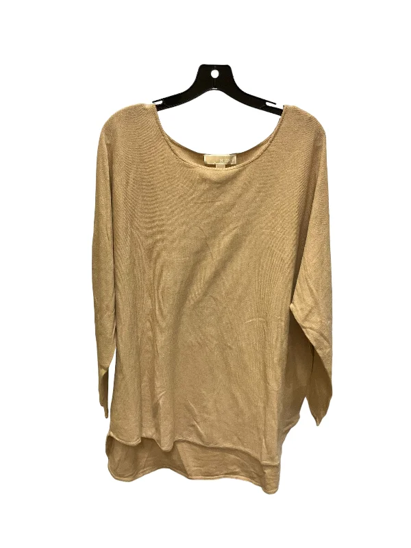 women's long sleeve tops for galasTop Long Sleeve By Michael By Michael Kors In Tan, Size: 26