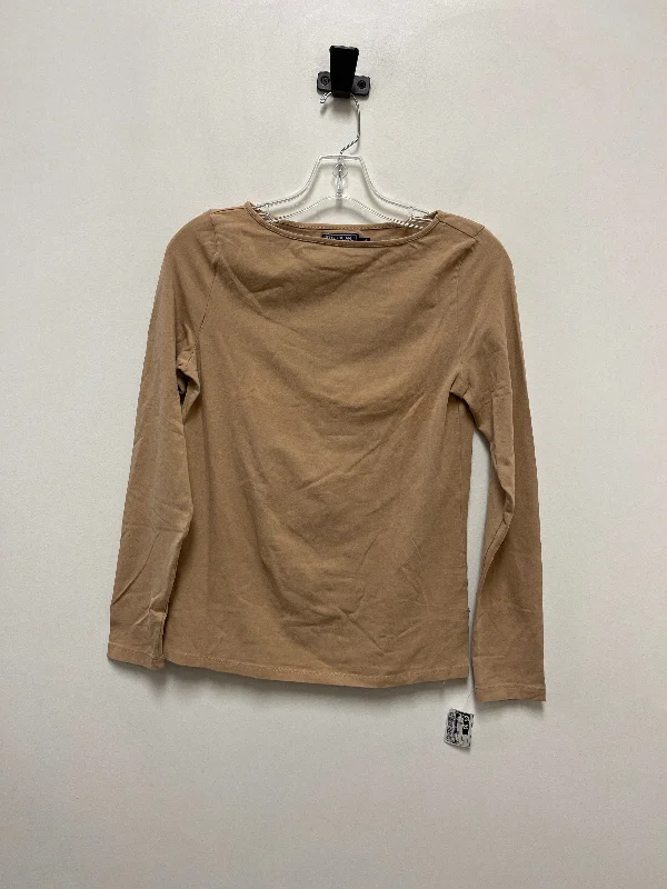 women's long sleeve tops made of woolTop Long Sleeve Basic By American Living In Brown, Size: S