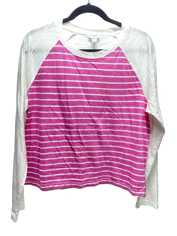 women's long sleeve tops with lightweight and breathable materialTop Long Sleeve By J. Crew In Striped Pattern, Size: L