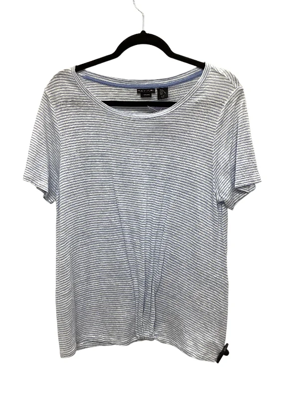 casual women's T-shirtsStriped Pattern Top Short Sleeve Tahari By Arthur Levine, Size L