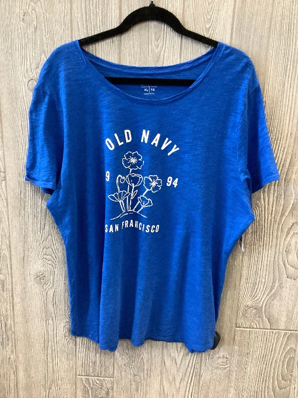 women's T-shirts made of silkBlue Top Short Sleeve Old Navy, Size Xl