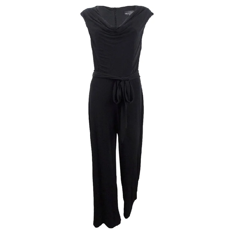 women's jumpsuits for maternity wearConnected Women's Cowl-Neck Wide-Leg Jumpsuit