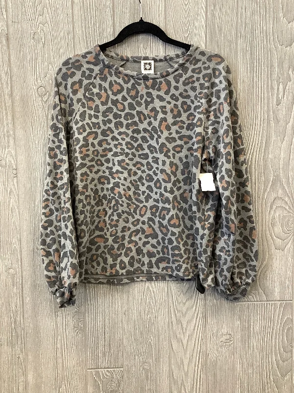 women's long sleeve tops with high necksTop Long Sleeve By Anne Klein In Animal Print, Size: M