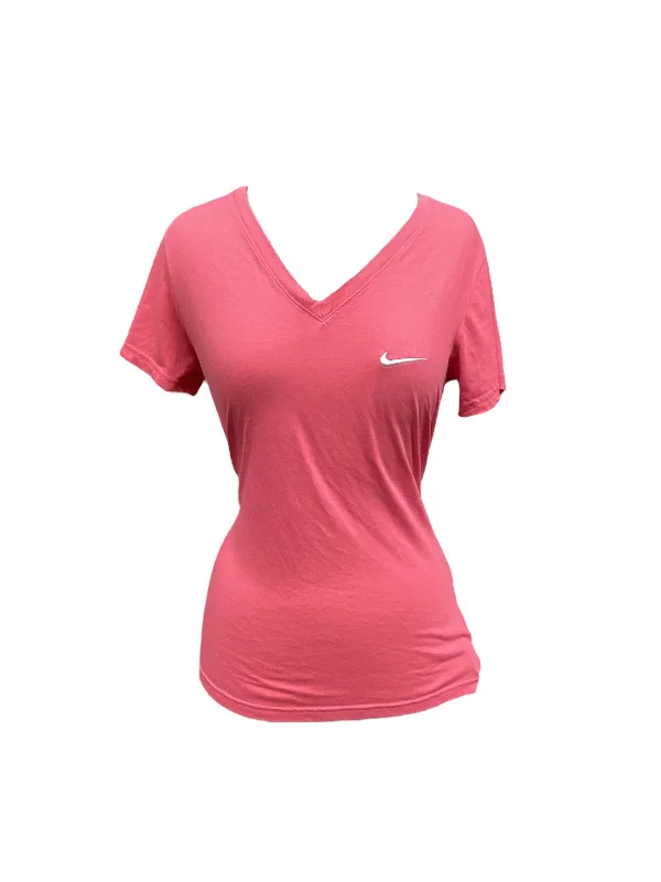 women's T-shirts with fitted designsPink Top Short Sleeve Nike, Size L