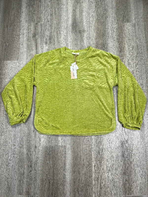 women's long sleeve tops with sustainable fabricTop Long Sleeve By Cmc In Green, Size: L