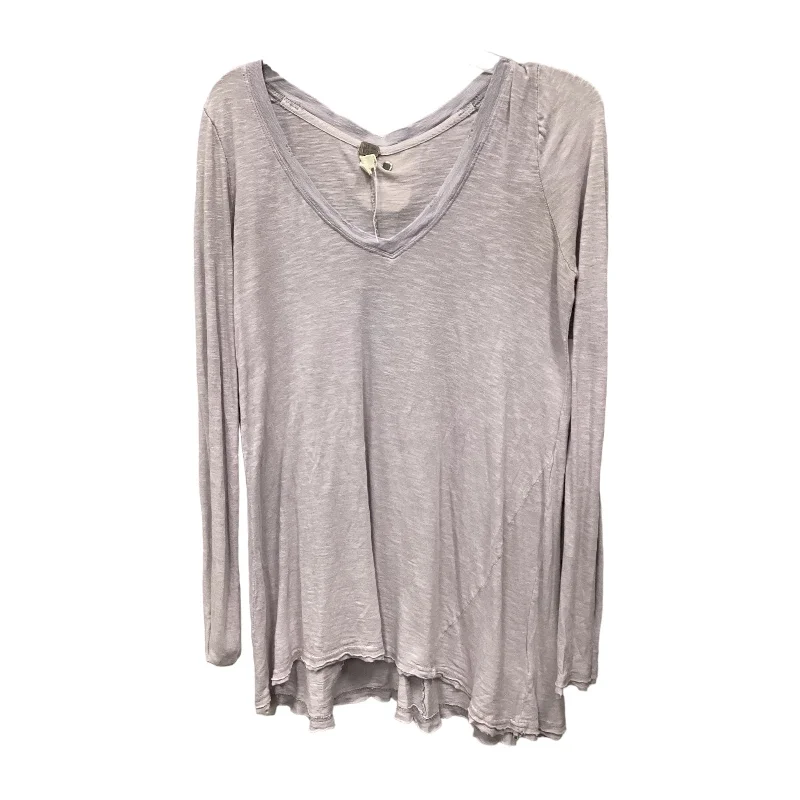 women's long sleeve tops with bohemian vibesTop Long Sleeve By Free People In Purple, Size: S