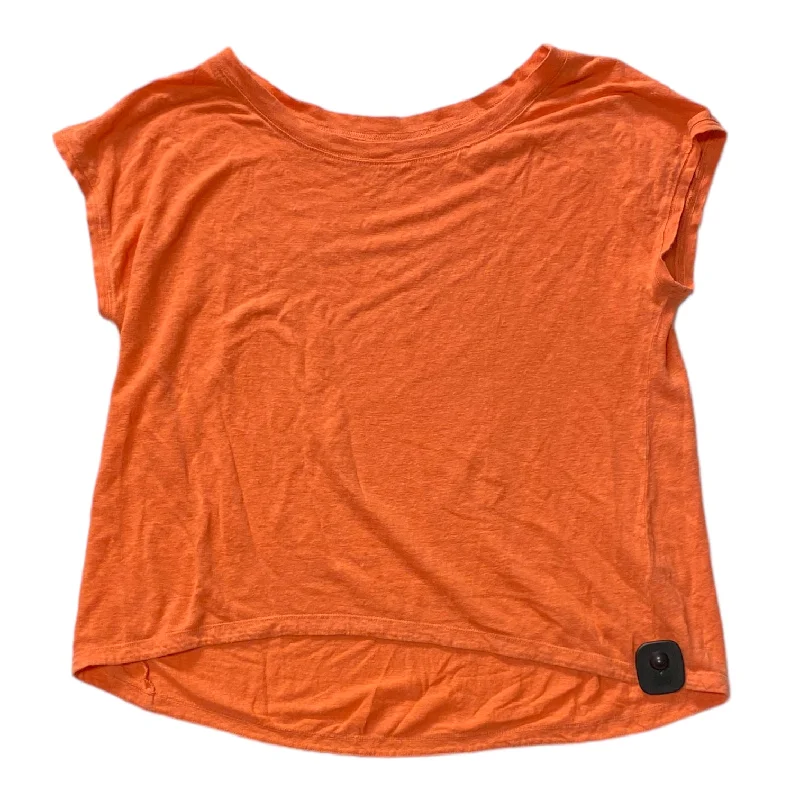 women's T-shirts with maximalist designsOrange Top Short Sleeve Designer Eileen Fisher, Size M