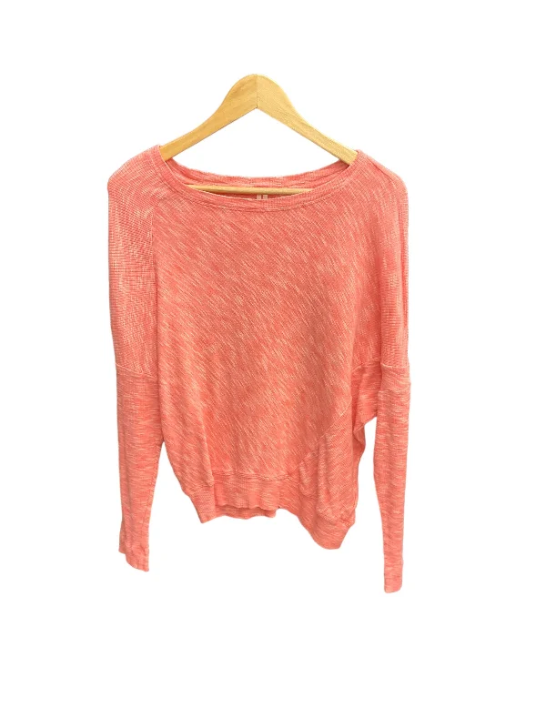 women's long sleeve tops with off-the-shoulder cutsTop Long Sleeve By Anthropologie In Coral, Size: S