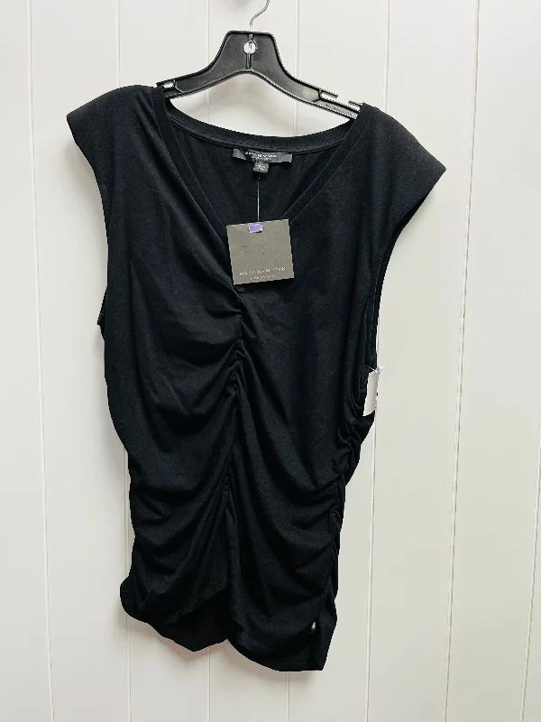 women's T-shirts with oversized fitsBlack Top Short Sleeve Marc New York, Size Xl