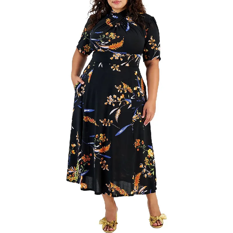 women's body-skimming dressesPlus Womens Floral Long Maxi Dress