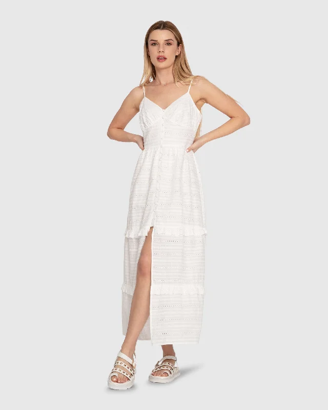 women's bell-sleeved dressesSuperstition Tiered Maxi Dress