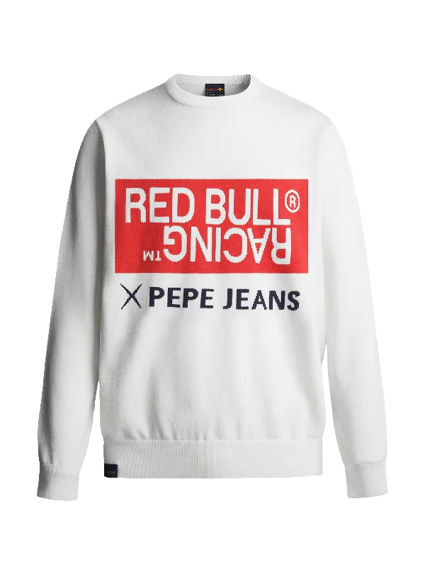 parkas for womenRed Bull Racing Intarsia Knit Crew Neck Sweatshirt by PEPE JEANS