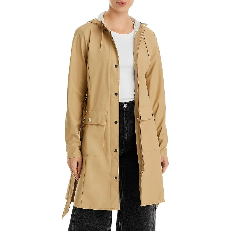 women's down coatsWomens Water Resistant Tie Belt Raincoat