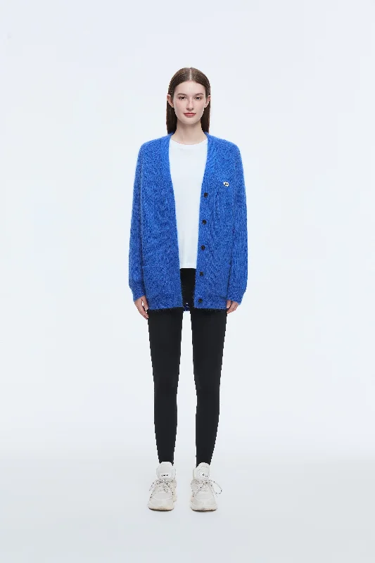 women's coats for hikingBlue Loose Knit Cardigan