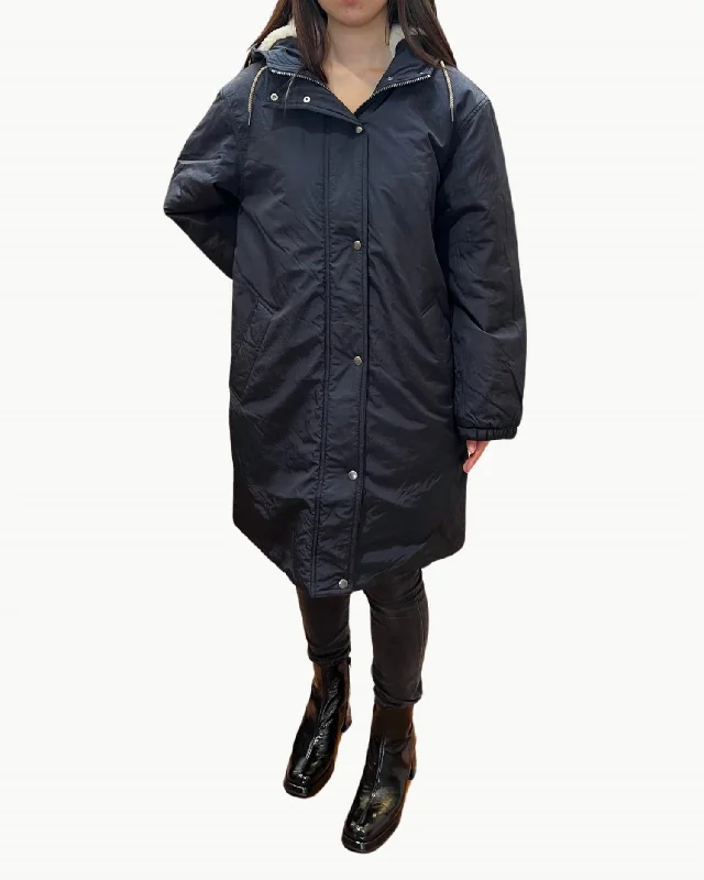 women's coats with pocketsVenlo Woven Coat In Navy