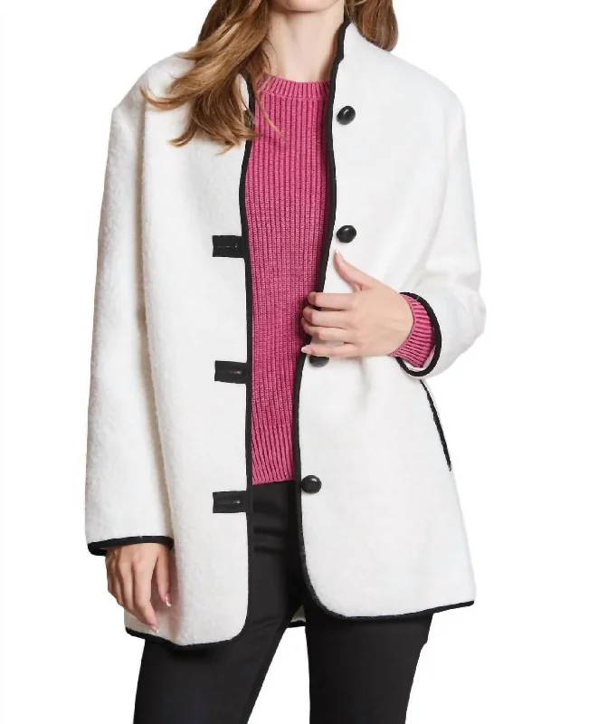 women's coats with oversized fitsSherpa City Coat In Winter White