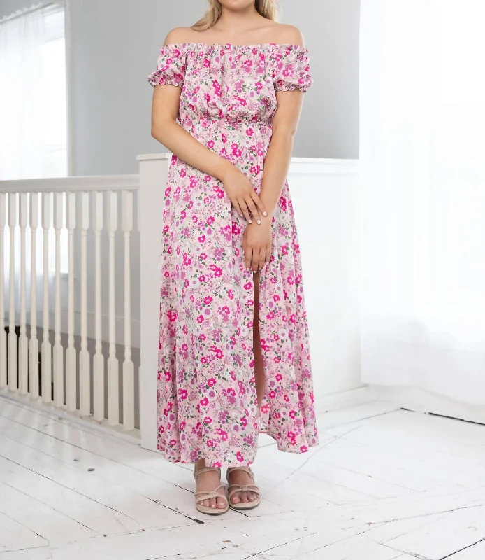 women's fair-trade dressesMila Floral Maxi Dress In Pink