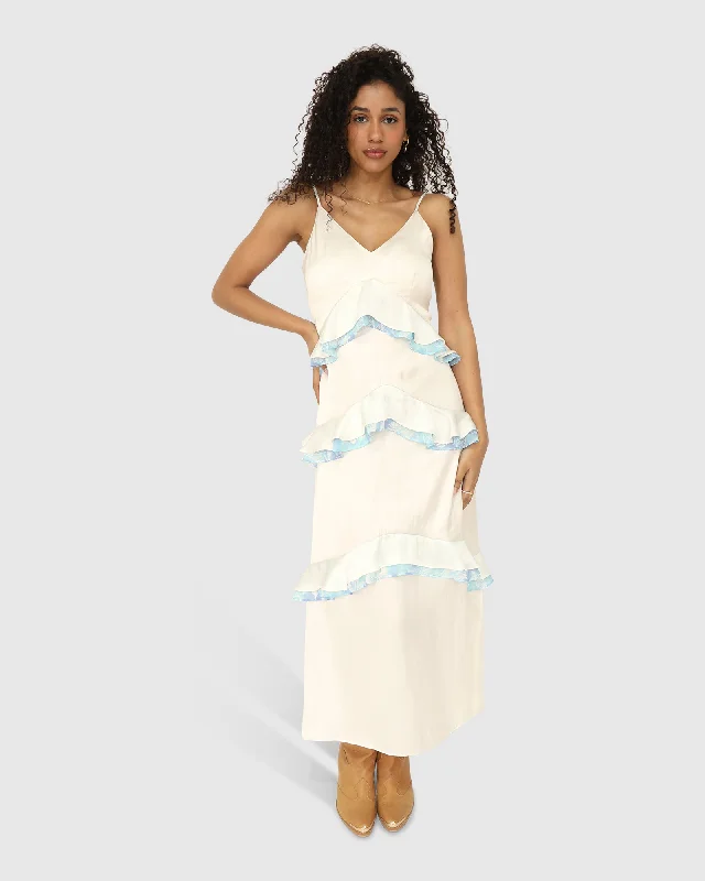 women's flutter-sleeved dressesLovely Day Ruffle Maxi Dress