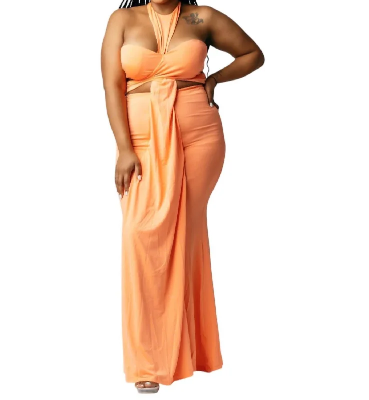 women's smart casual dressesSleeveless Maxi Dress With Cutout In Coral