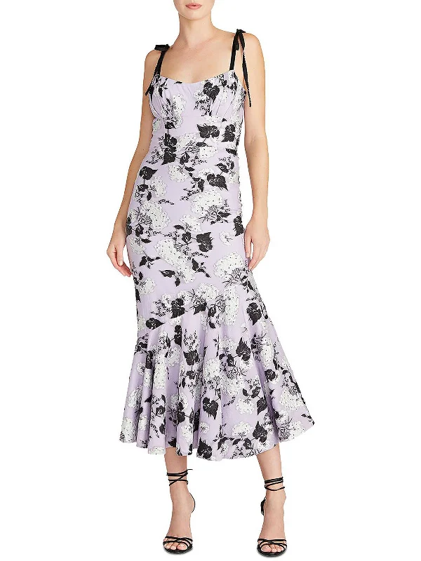 women's high-end dressesWomens Asymmetric Flounce Midi Dress