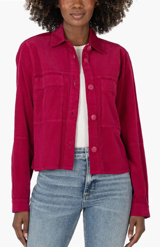 women's coats with military-inspired designsWomen's Zinnia Casual Jacket In Fuschia