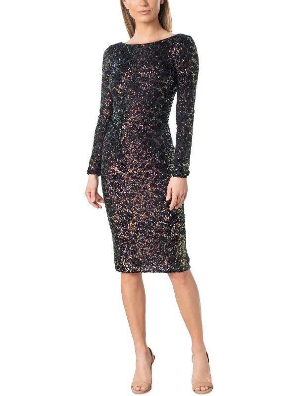 women's sheath dressesEmery Womens Sequined Midi Cocktail and Party Dress