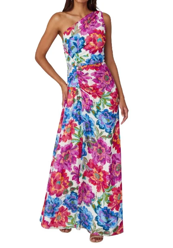 women's evening dressesNeema Maxi Dress In Magenta Multi