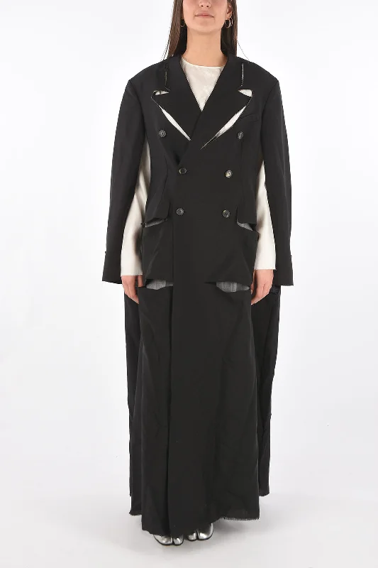 classic women's coatsMaison Margiela MM0 cut out details double breasted coat