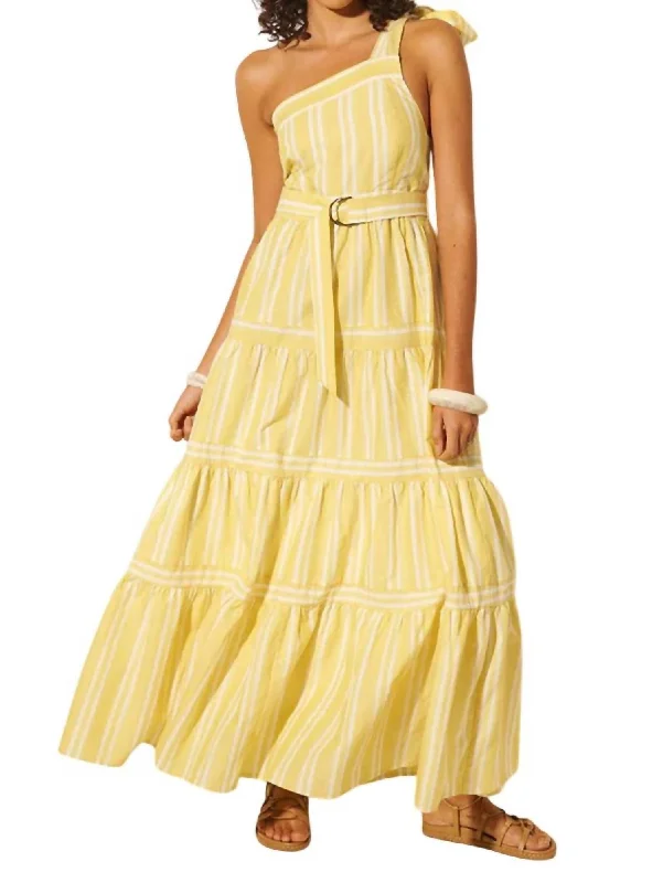 women's unique dressesLola Maxi Dress In Yellow Stripe