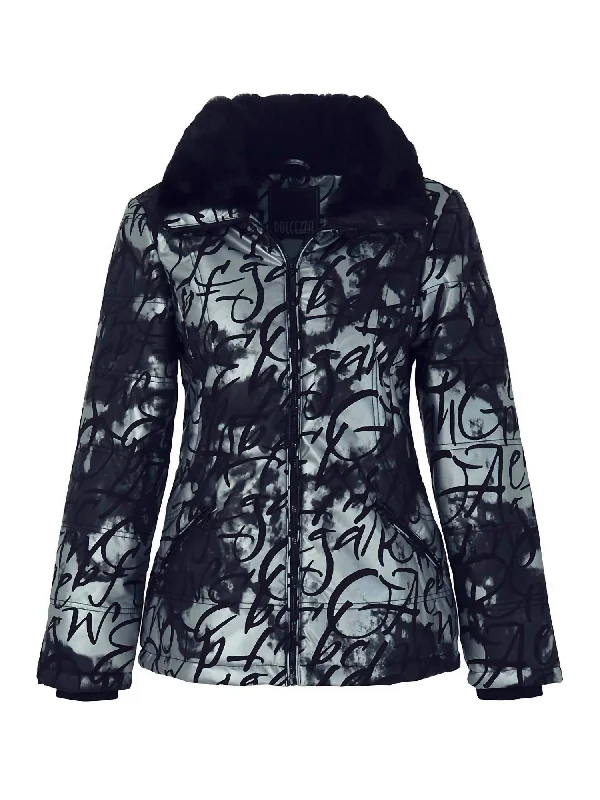 women's coats that offer both functionality and fashion-forward flairWoven Jacket In Black/silver