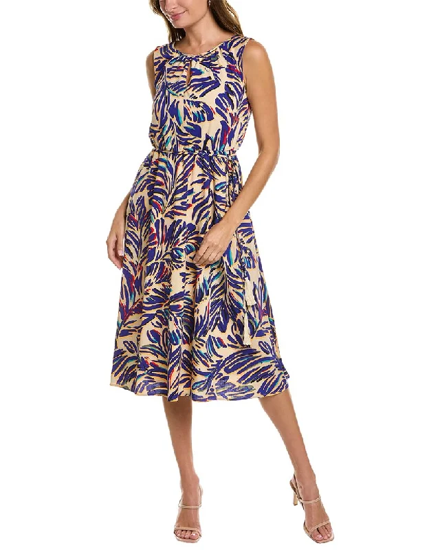 women's fashionable dressesTahari ASL Printed Midi Dress