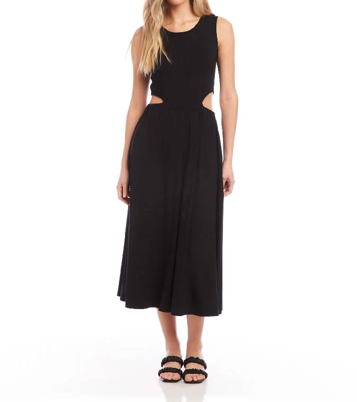 women's bodycon dressesCut Out Midi Dress In Black