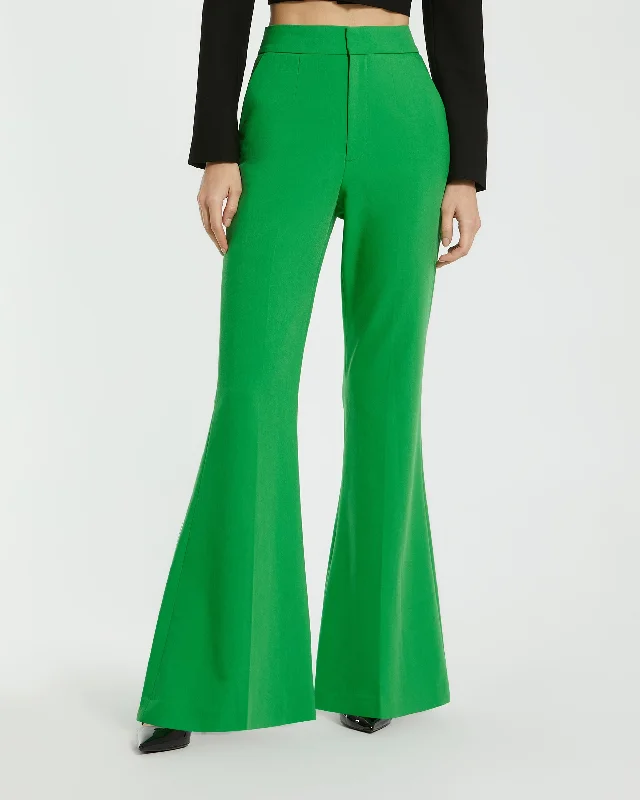 women's tall pantsSpring Green Classic Crepe Flared Leg Trouser Pant - FINAL SALE