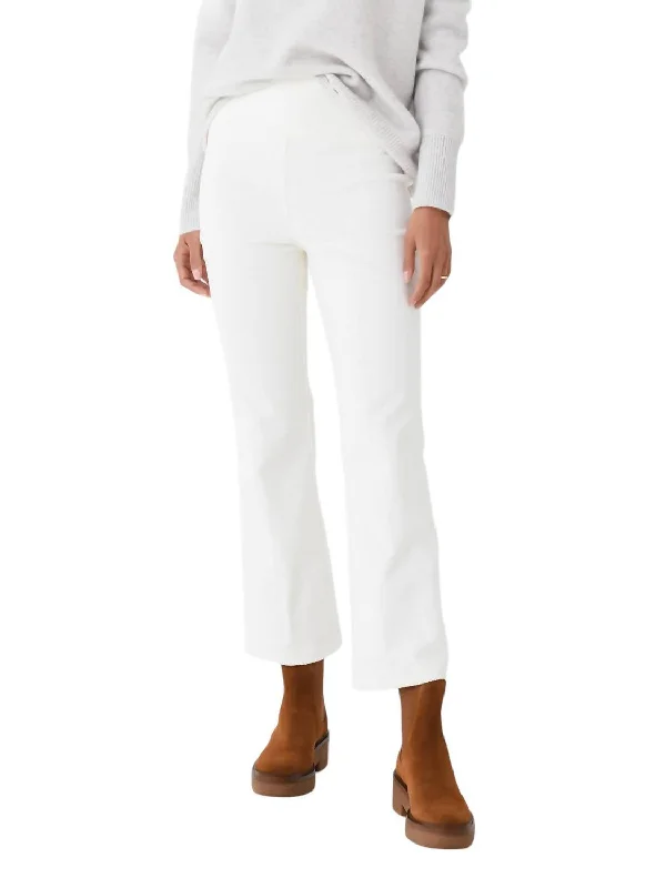 women's chiffon pantsCorduroy Crop Flare Pant In White