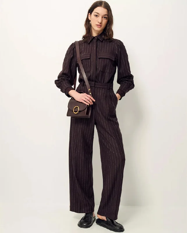 women's designer pantsEmilio Stripe Trouser Coffea