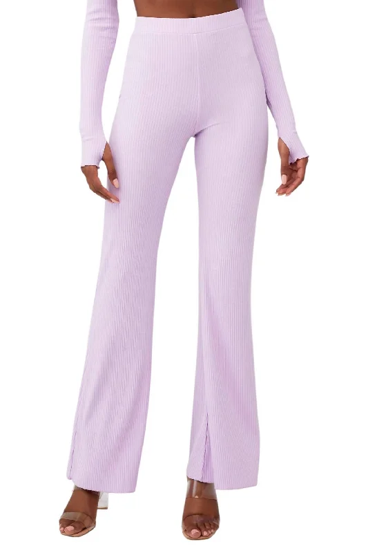 women's leggingsLayer Up Pants In Lilac Rib Knit