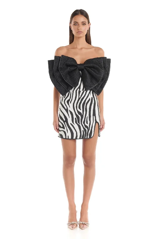 women's bow dressesAmanda Dress - Black/White