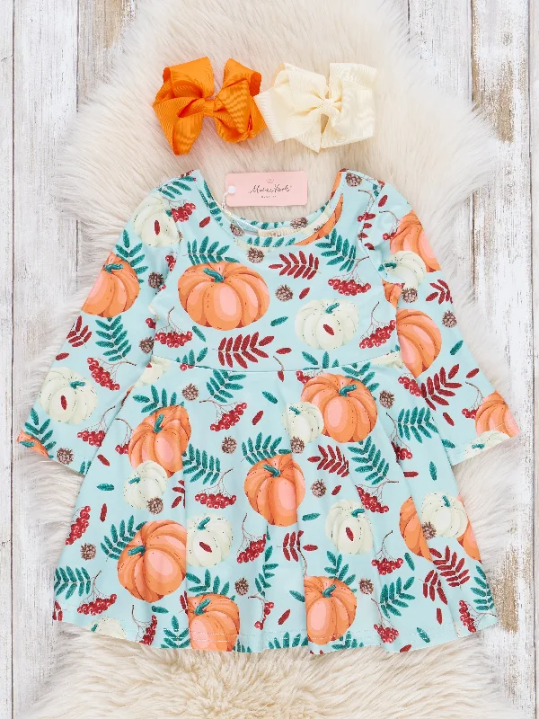 women's high-end dressesMinty Pumpkins & Berries Swing Dress