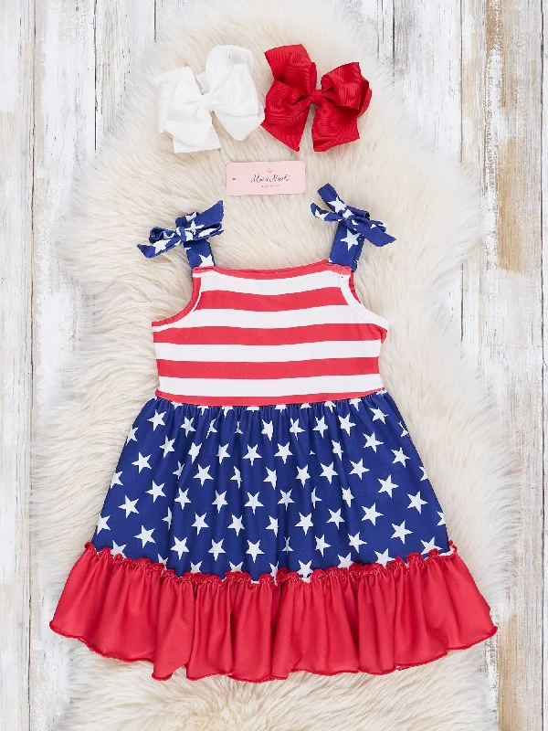 women's maternity dressesStars & Stripes Tiered Ruffle Dress