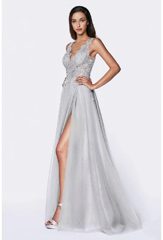 women's luxury dressesCinderella Divine CE0020 Long Dress Sleeveless A-Line Tulle Prom Gown