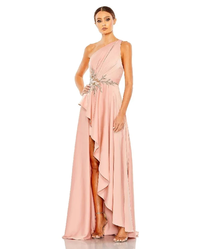 women's midi dressesMac Duggal 11262 High Low One Shoulder Prom Gown