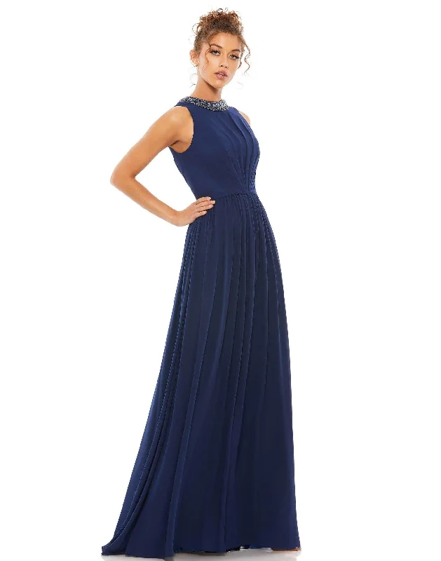 women's retro dressesMac Duggal 55147 Long Sleeveless Chiffon Prom Dress