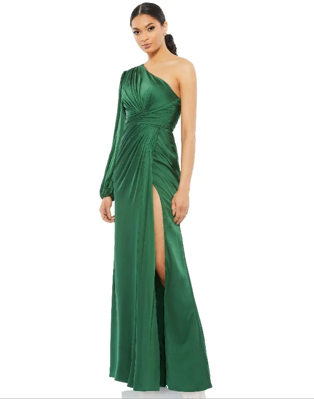 women's halter dressesMac Duggal 11251 Prom Long Formal One Shoulder Gown