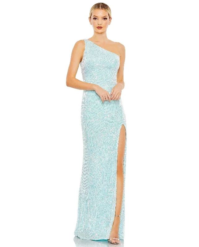 women's wrinkle-resistant dressesMac Duggal 26990 Prom Long One Shoulder Formal Gown