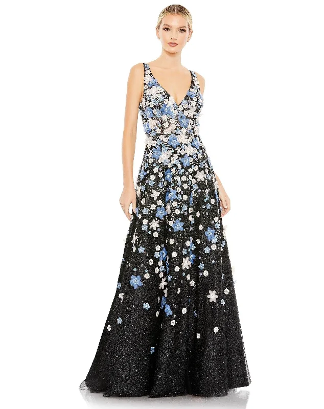 women's lightweight dressesMac Duggal 11169 Prom Long Sleeveless Floral Dress