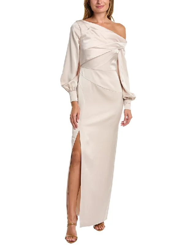 women's lace dressesTheia Bishop Sleeve Column Gown